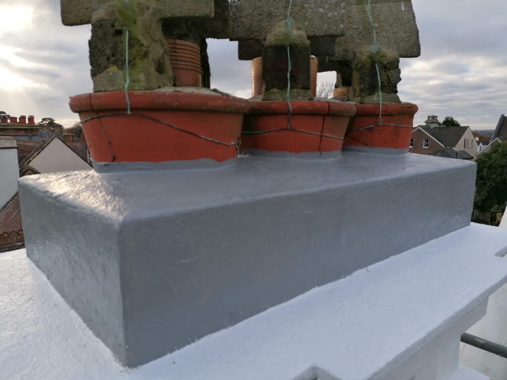 Rendered chimney stack